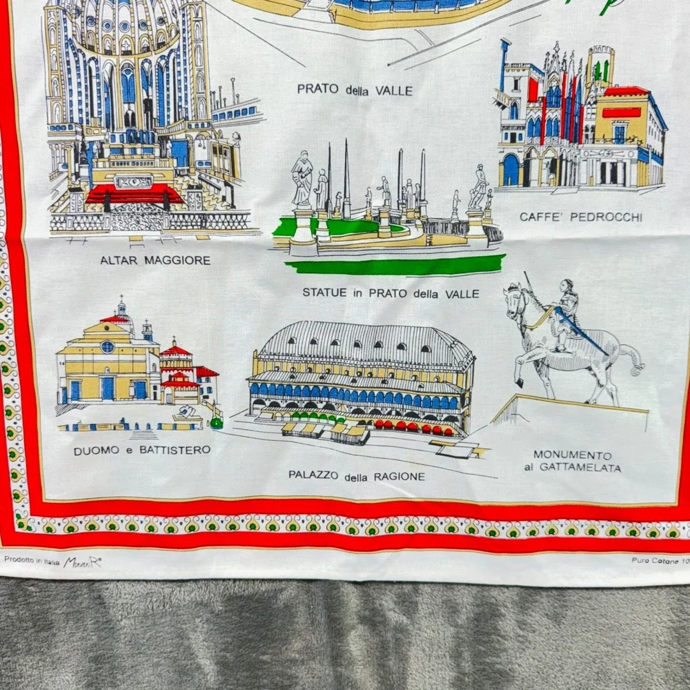 Padova Italy Souvenir Tea Towel‎ 100% Cotton Italian Landmarks Travel